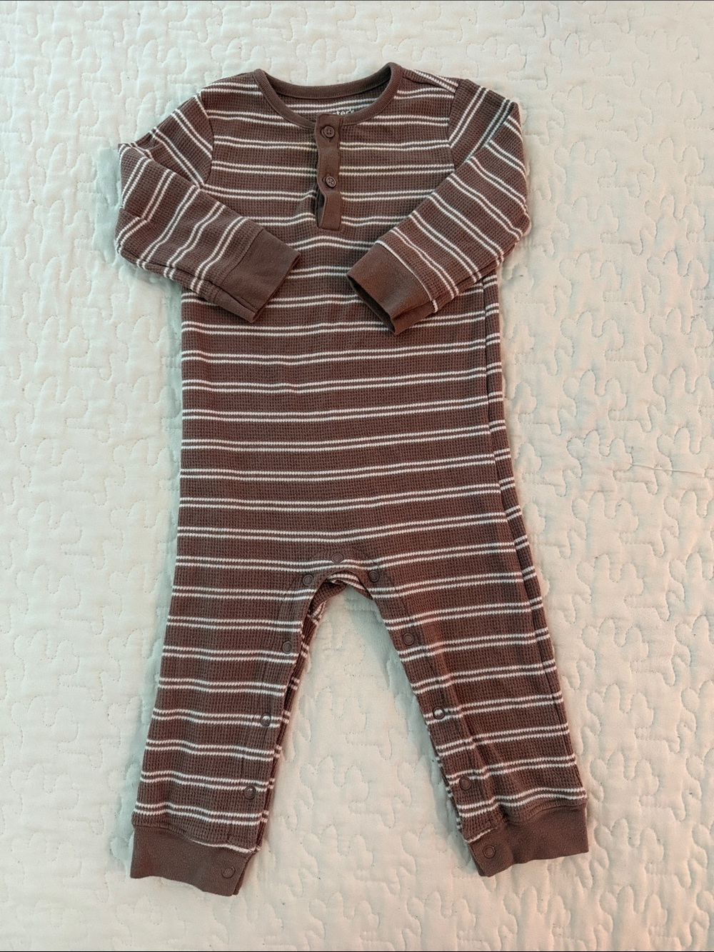 Carter's Brown & White Striped Baby Footie